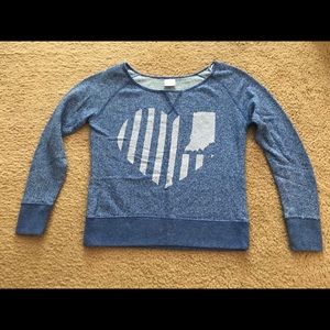 Blue Indiana Off the Shoulder Sweatshirt szS